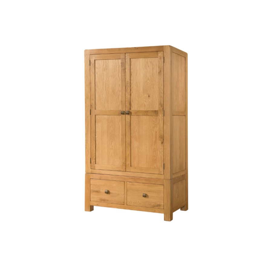 Langdale Oak Double Wardrobe with 2 Drawers