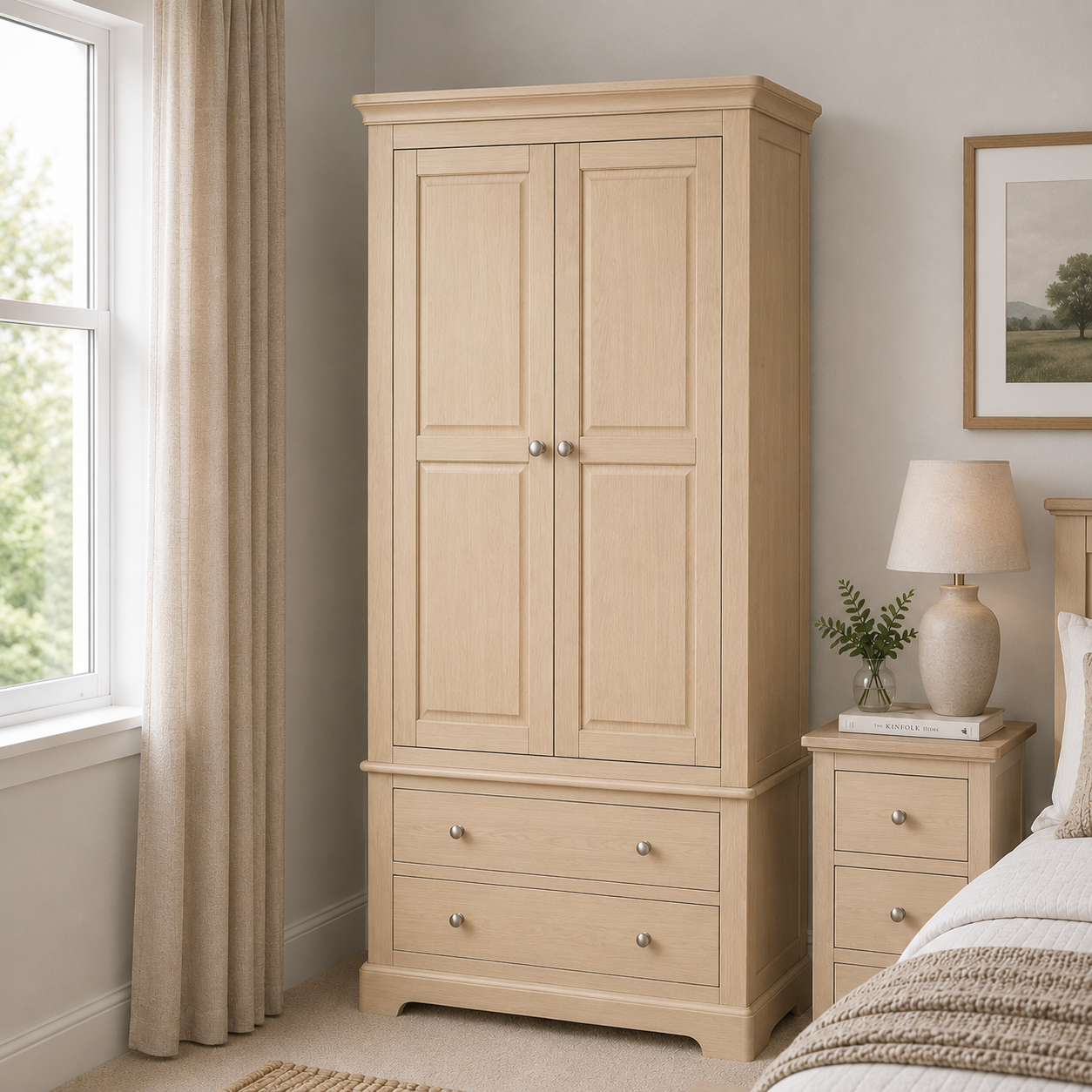Tindale Oak Wardrobe With Drawers