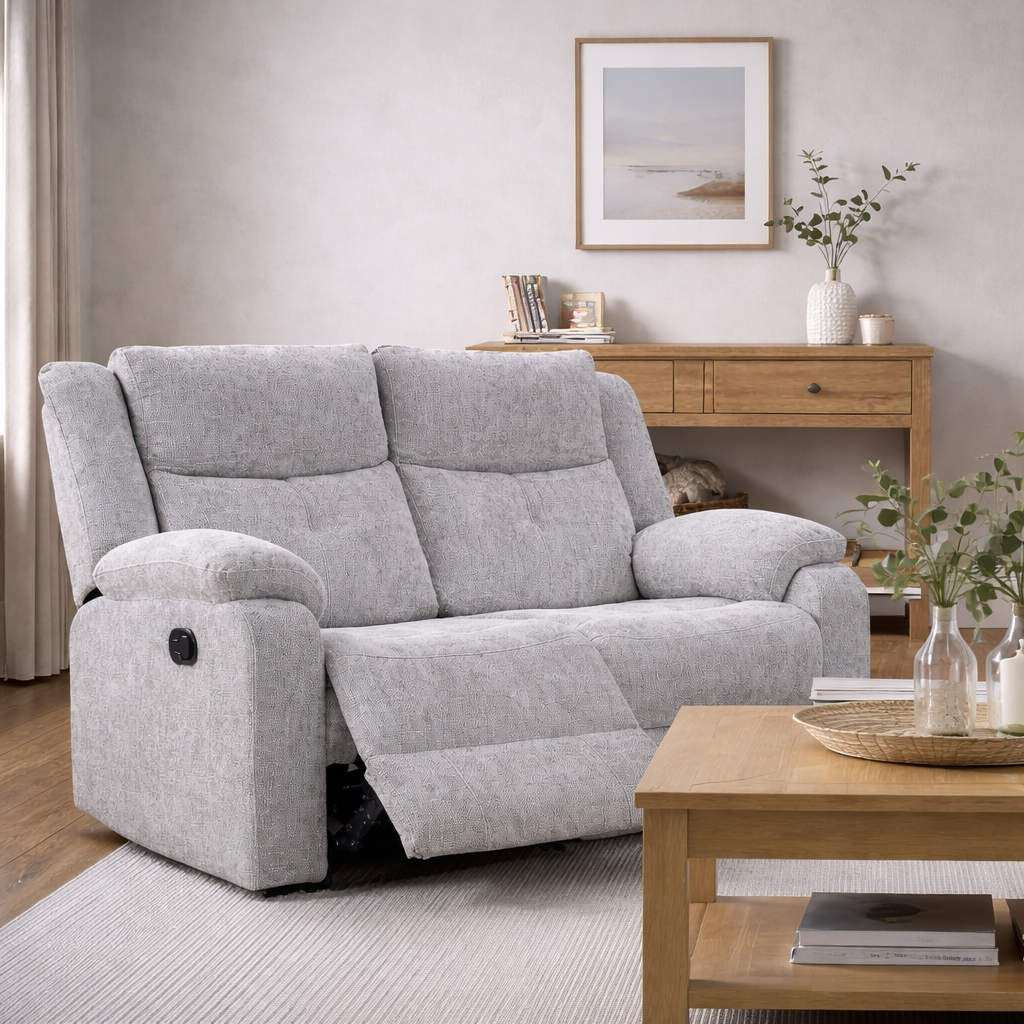 Thornbury- Nickle manual recliner two seater