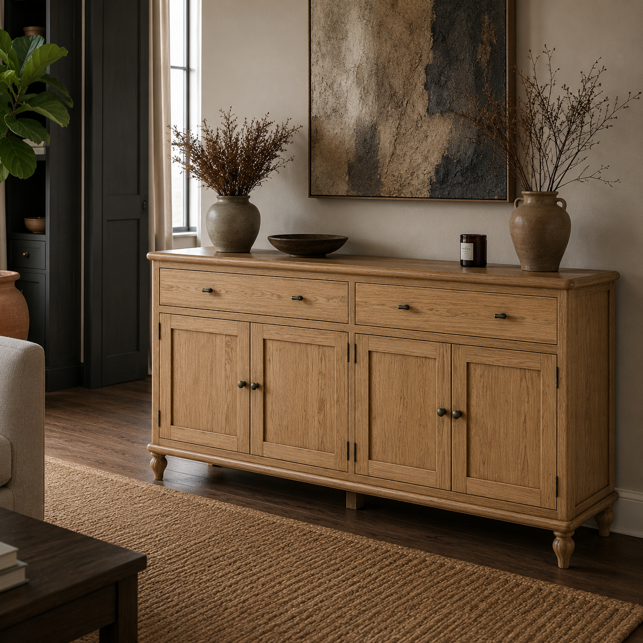 Derwent Oak Four Door Sideboard