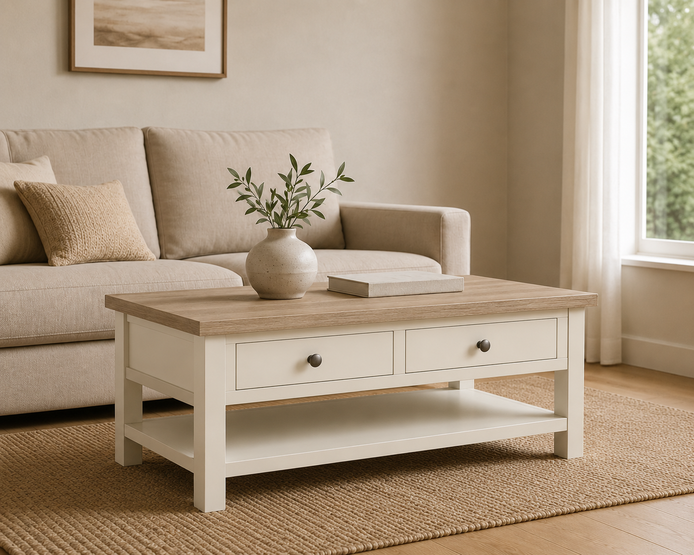 Derwent Painted Coffee Table With Shelf