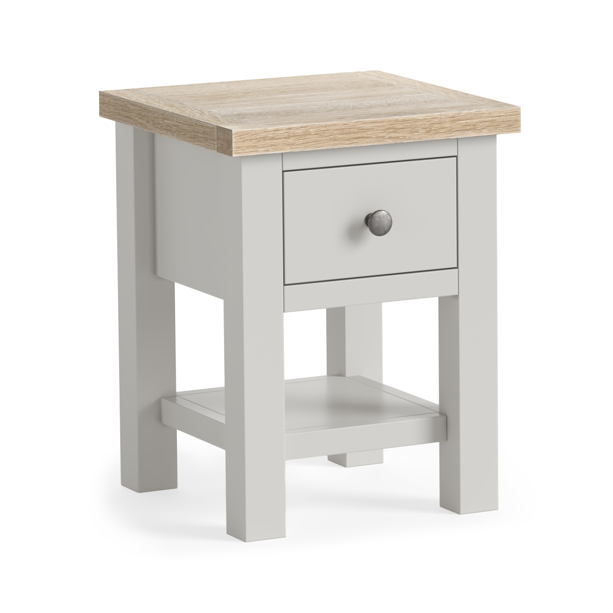 Derwent Sea Mist Grey Lamp Table With Drawer