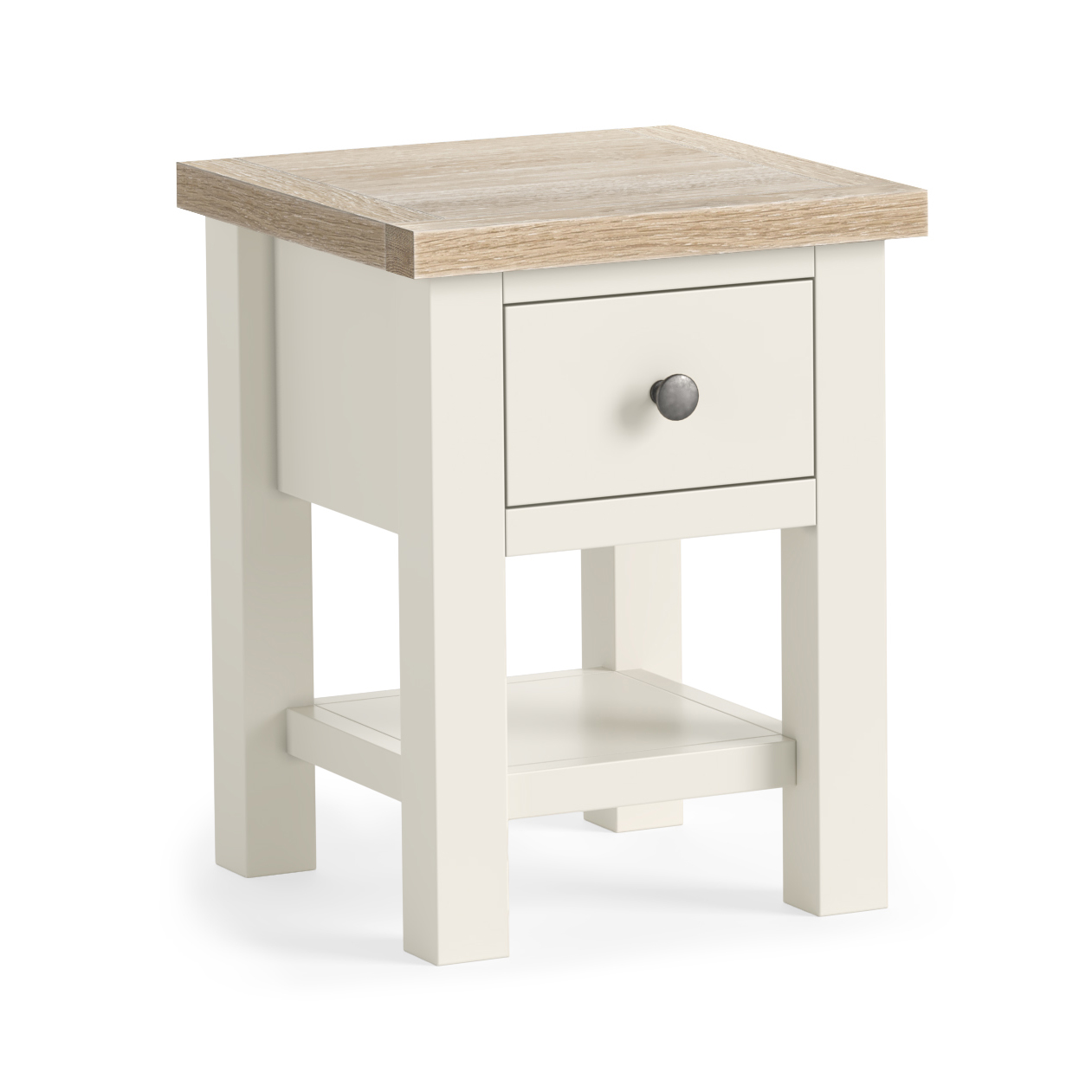 Derwent Stone White Lamp Table With Drawer