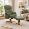 Mayfair chair and footstool in green